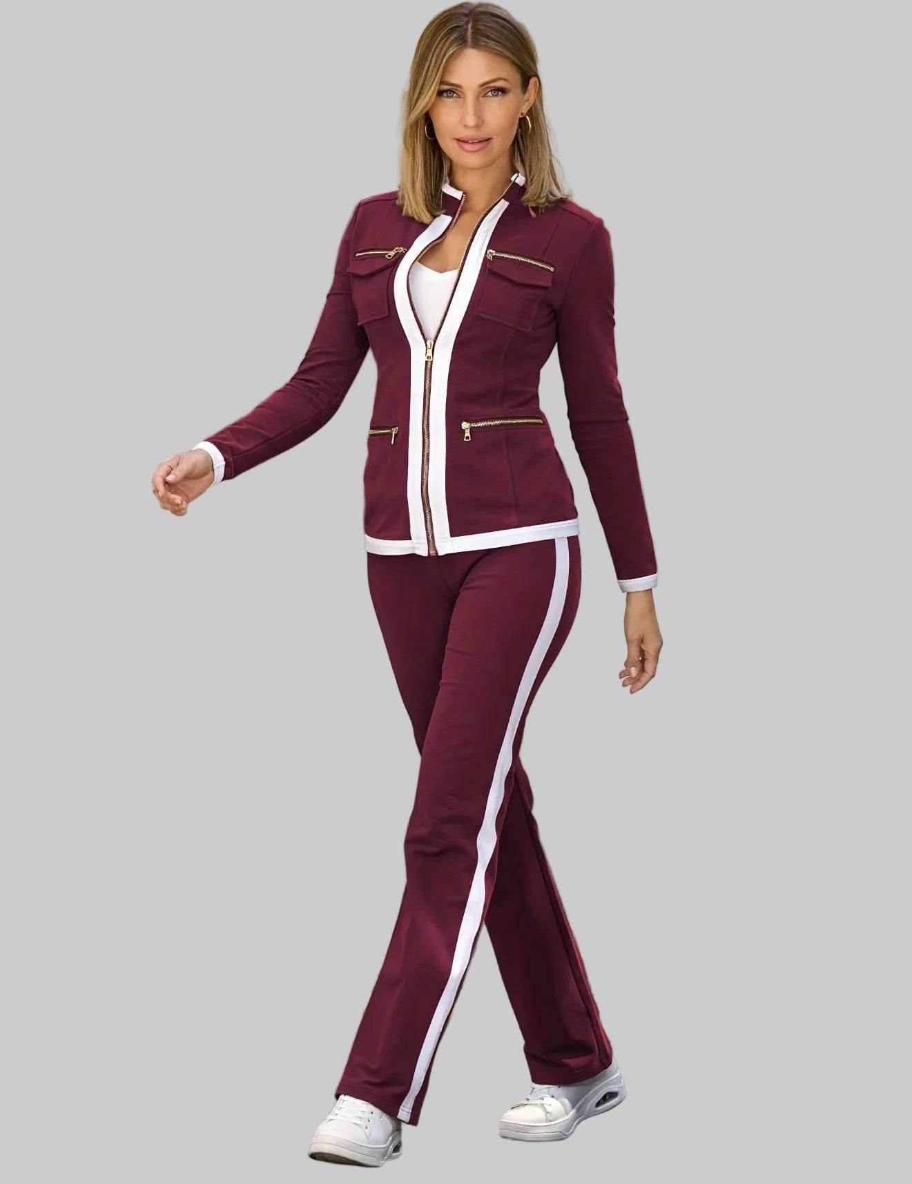 The Couture Zippered Sport Coordinate – Premium Women’s Sports Tracksuit Women's Sets The Nichole Collection