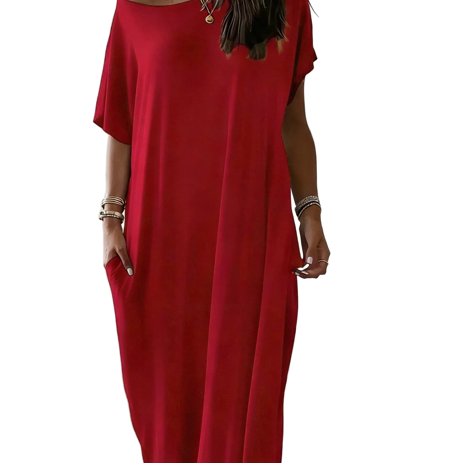 The Effortless Drape Jumpsuit Red / S The Nichole Collection - Official Site