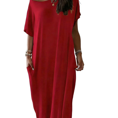 The Effortless Drape Jumpsuit Red / S The Nichole Collection - Official Site