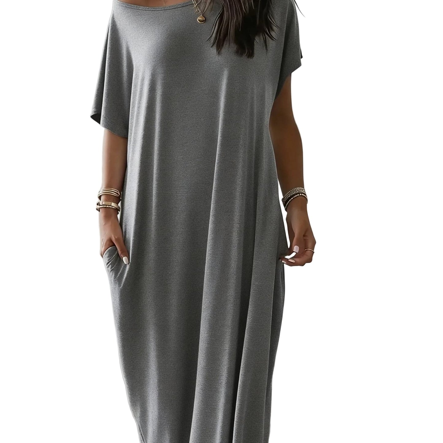 The Effortless Drape Jumpsuit Dark Gray / S The Nichole Collection - Official Site