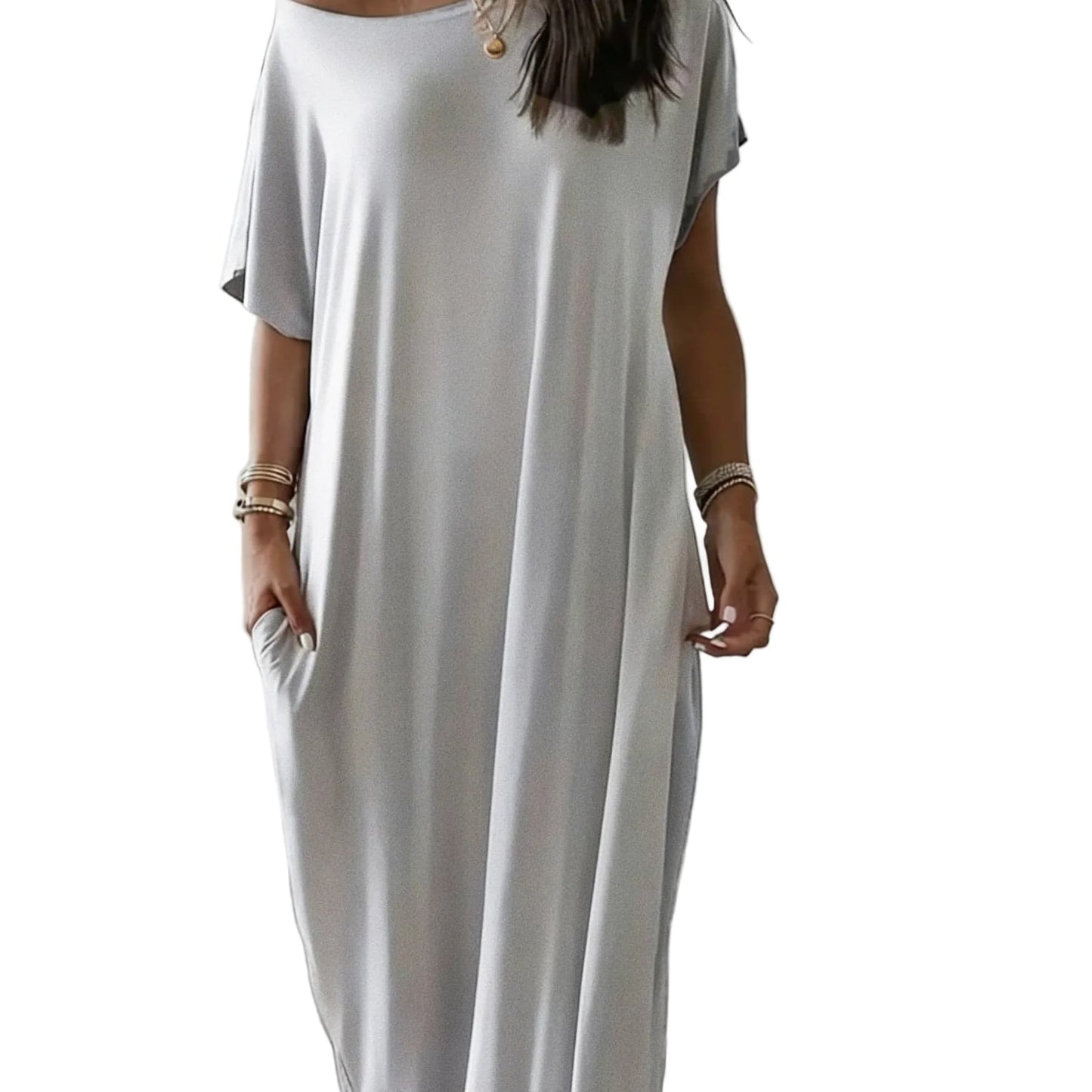 The Effortless Drape Jumpsuit Light Grey / S The Nichole Collection - Official Site