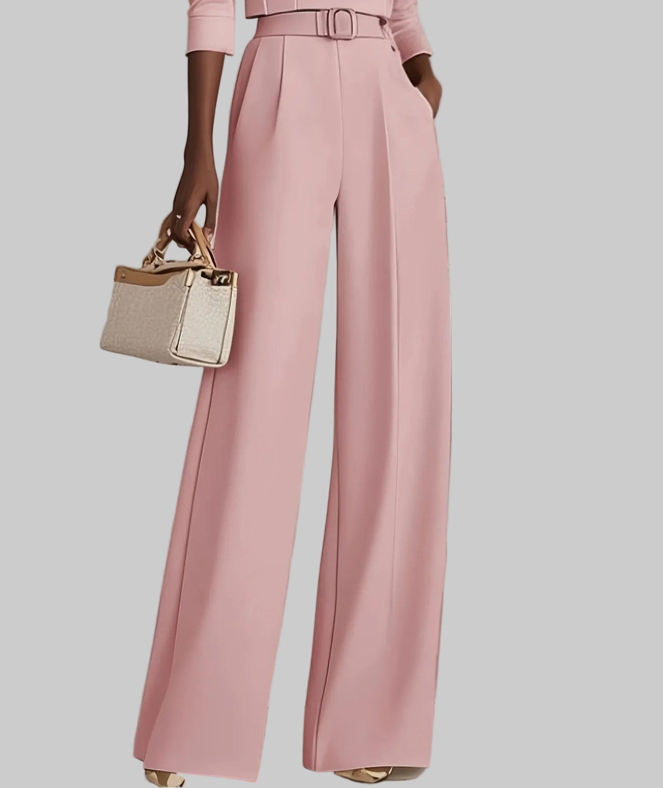 The Élan Classic Women’s Trousers – Elegant Office & Everyday Wear Dress Pants Pink / XS The Nichole Collection