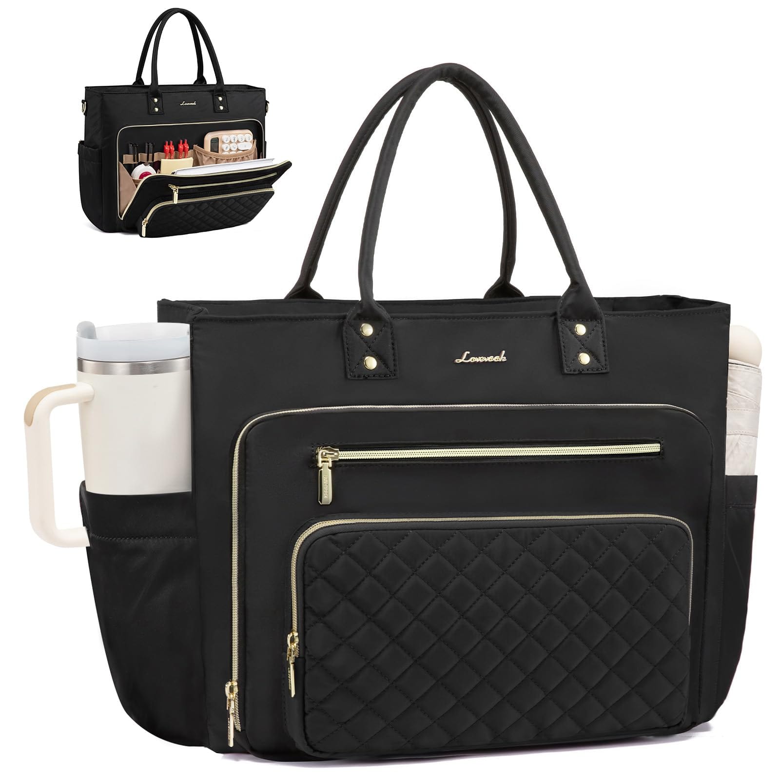 The Essential Work Tote Totes 17.3 inch / Black The Nichole Collection