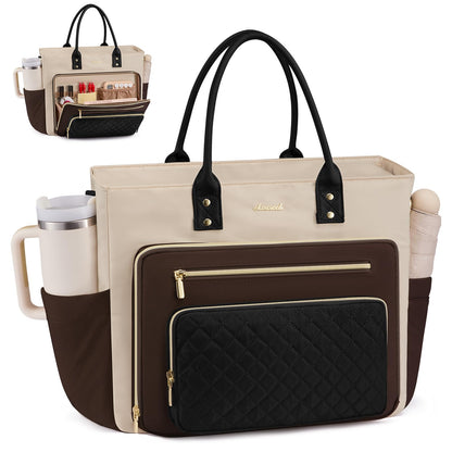 The Essential Work Tote Totes 15.6 inch / Coffee-abricot-black The Nichole Collection