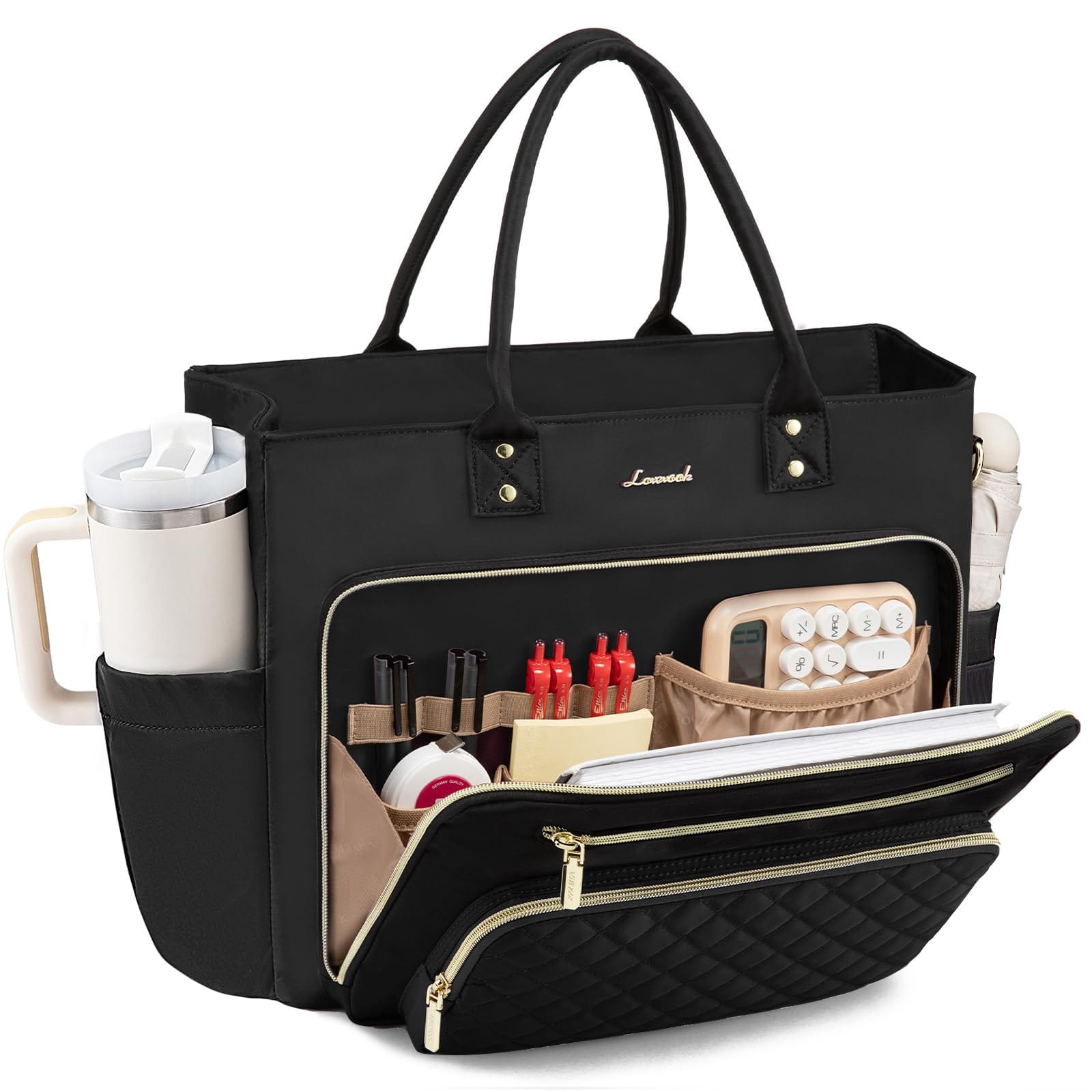 The Essential Work Tote Totes 15.6 inch / Black The Nichole Collection