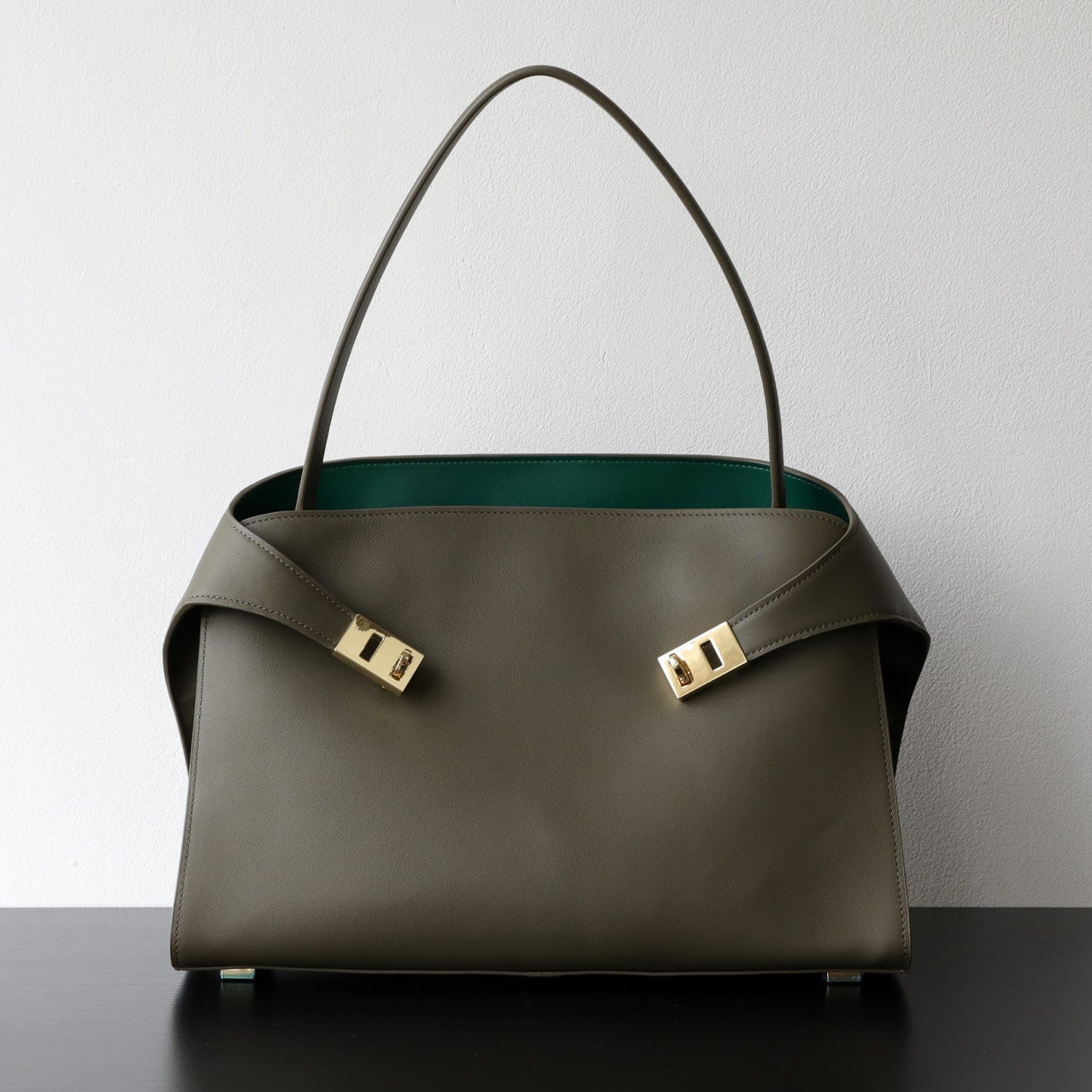 The HUG Luxe Genuine Leather Tote Bag Totes Olive Green The Nichole Collection