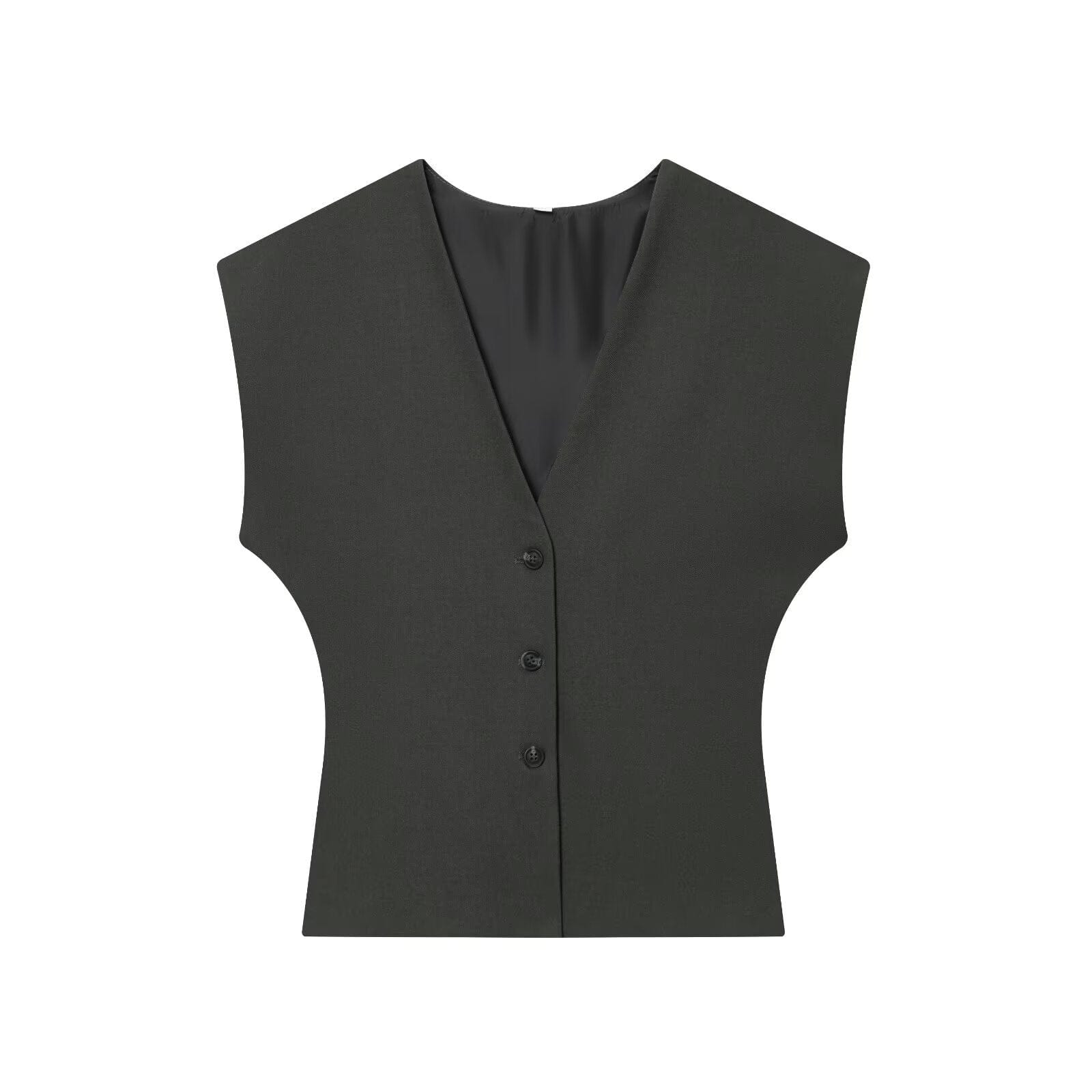 The Riviera Fine Stripe Two-Piece Set Women's Sets Black Vest / XS The Nichole Collection