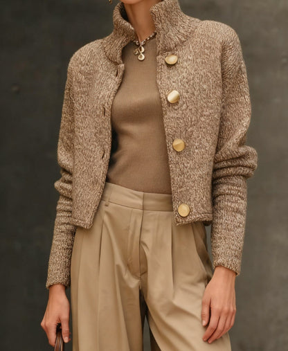 The Sandstone Buttoned Knit Blazer The Nichole Collection - Official Site
