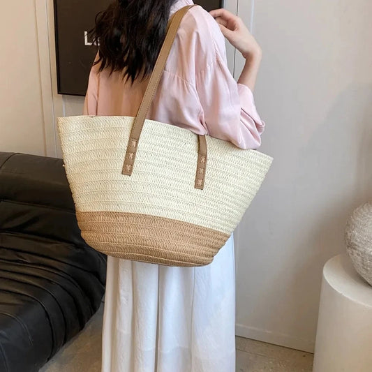 The "Seabreeze" Braided Shoulder Bag Beige / One Size The Nichole Collection