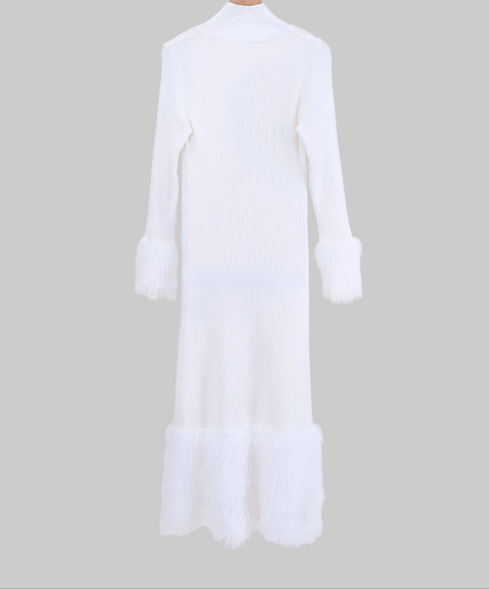 The Snowfall Elegance Faux Fur Knit Dress Dresses The Nichole Collection