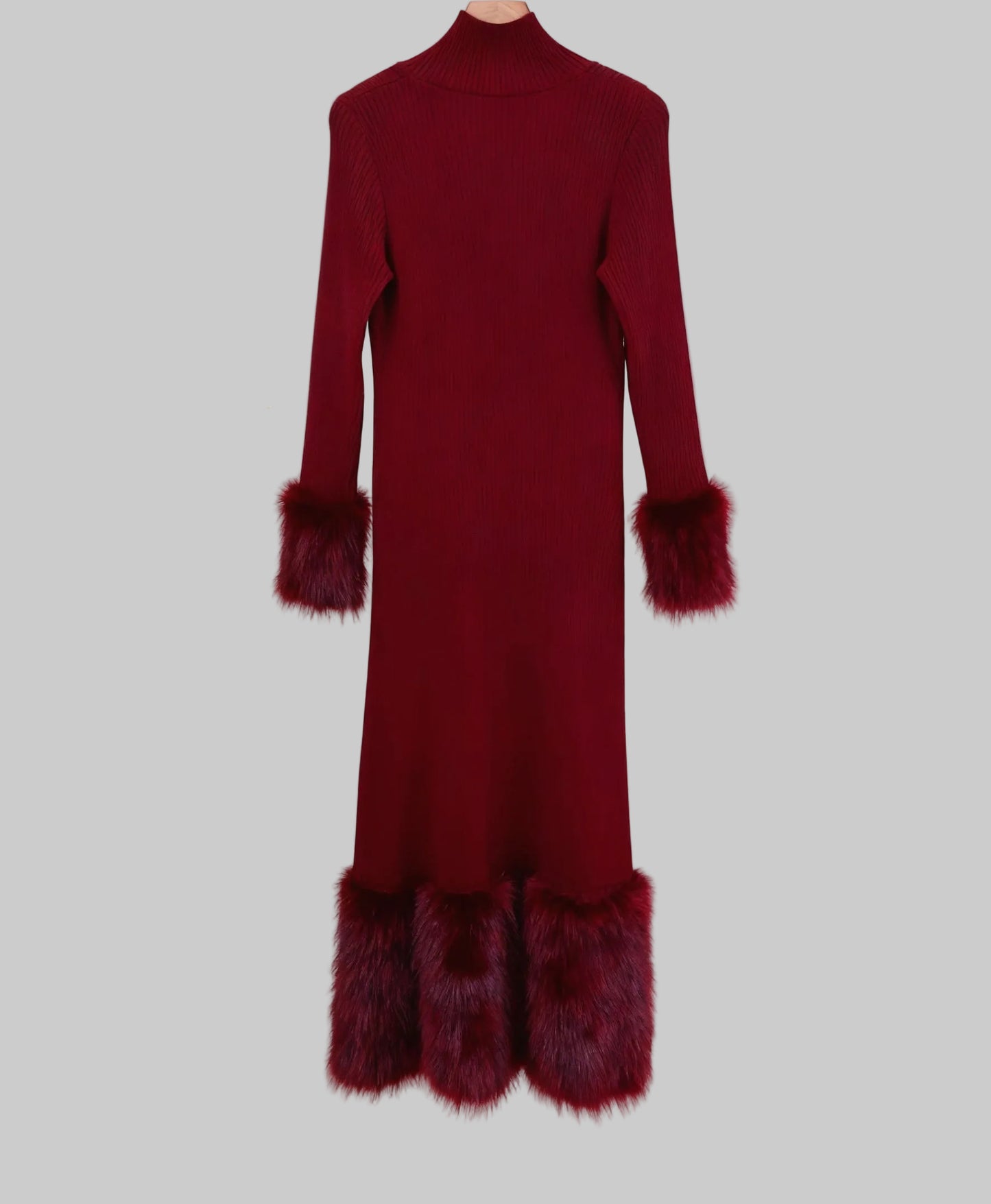 The Snowfall Elegance Faux Fur Knit Dress Dresses The Nichole Collection