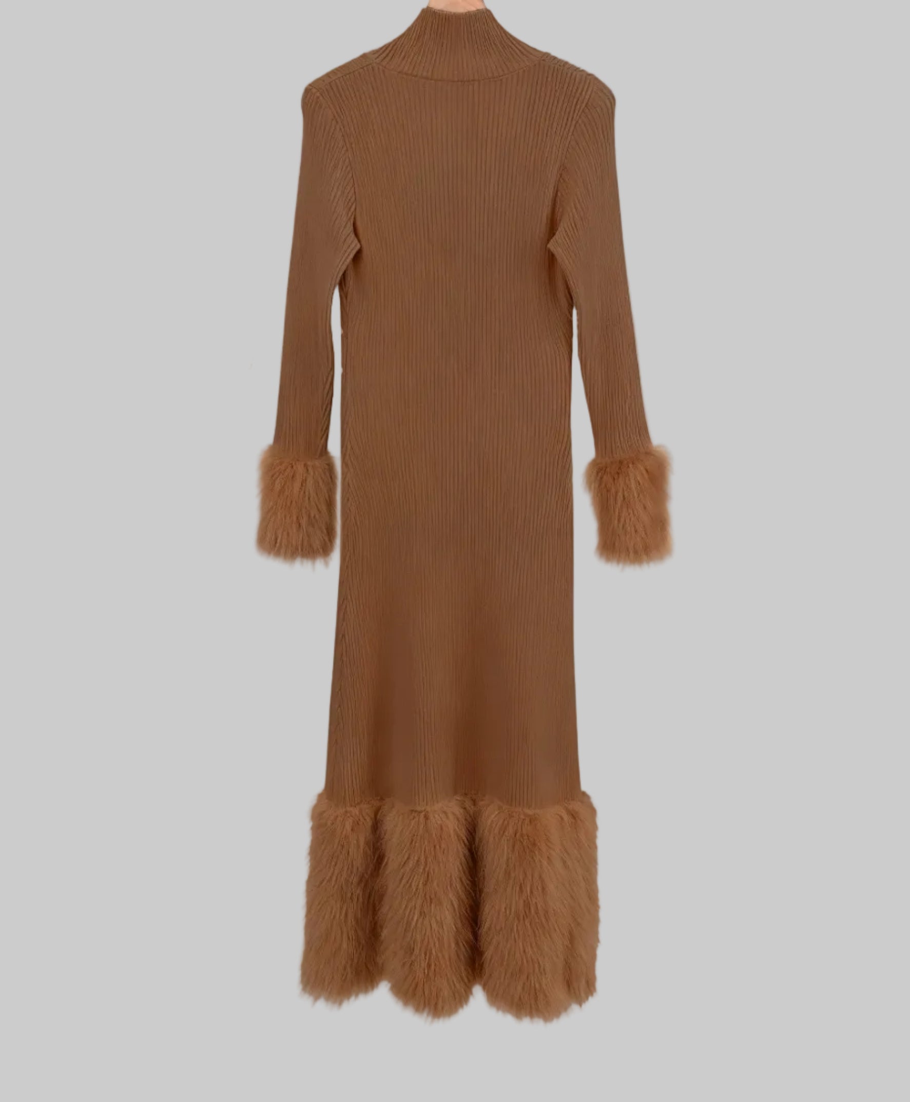 The Snowfall Elegance Faux Fur Knit Dress Dresses The Nichole Collection