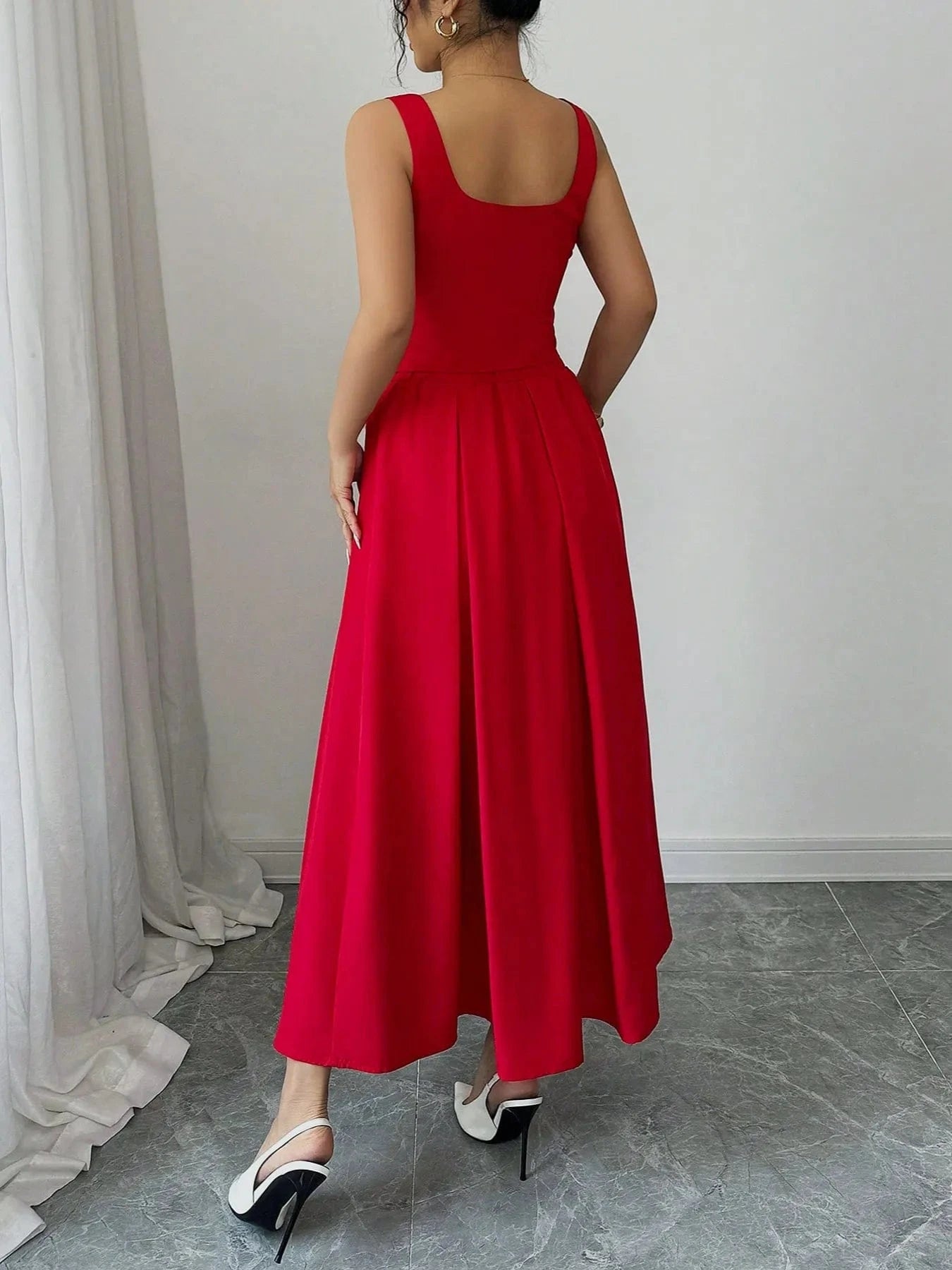 The Square Neck Midi Dress The Nichole Collection