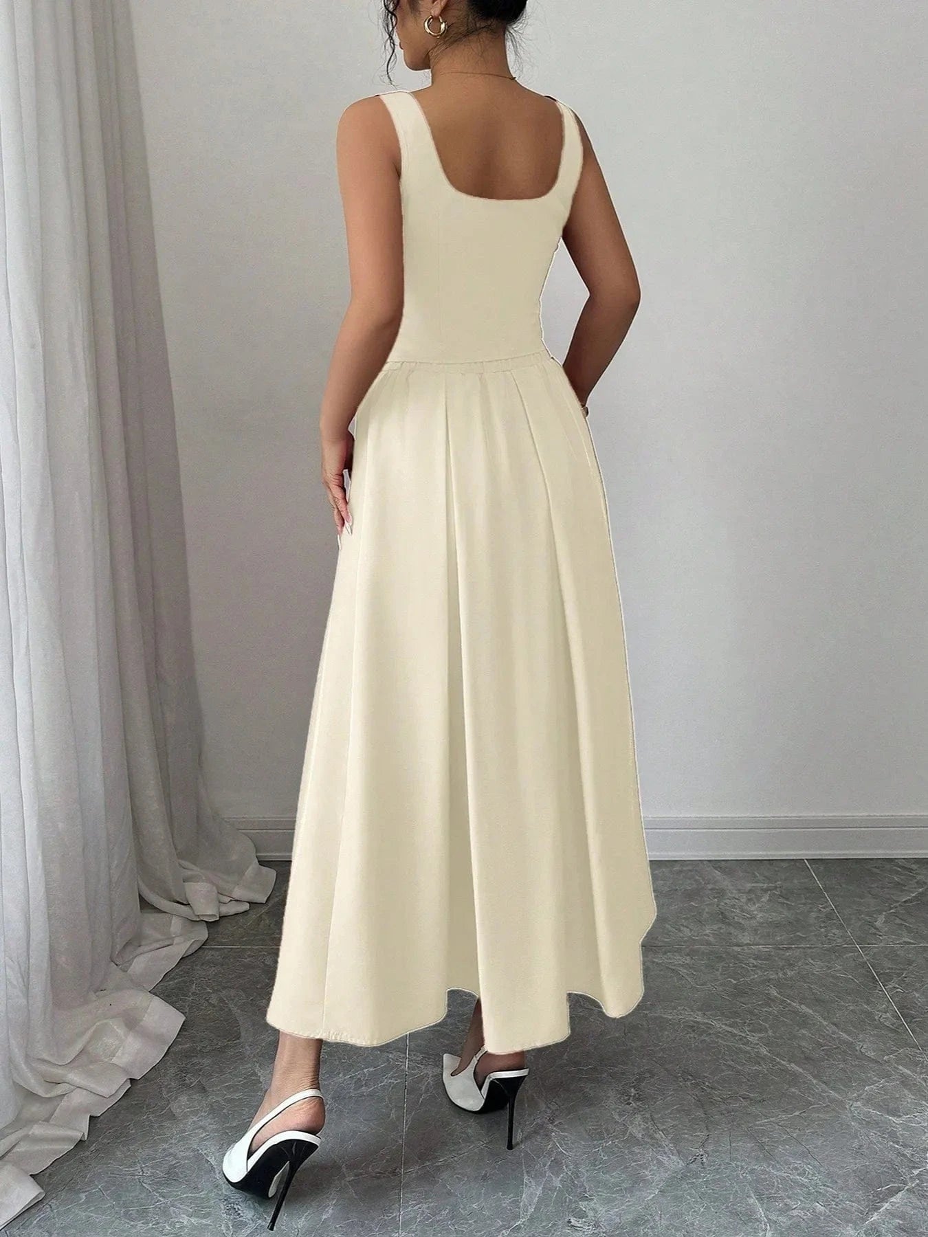 The Square Neck Midi Dress The Nichole Collection
