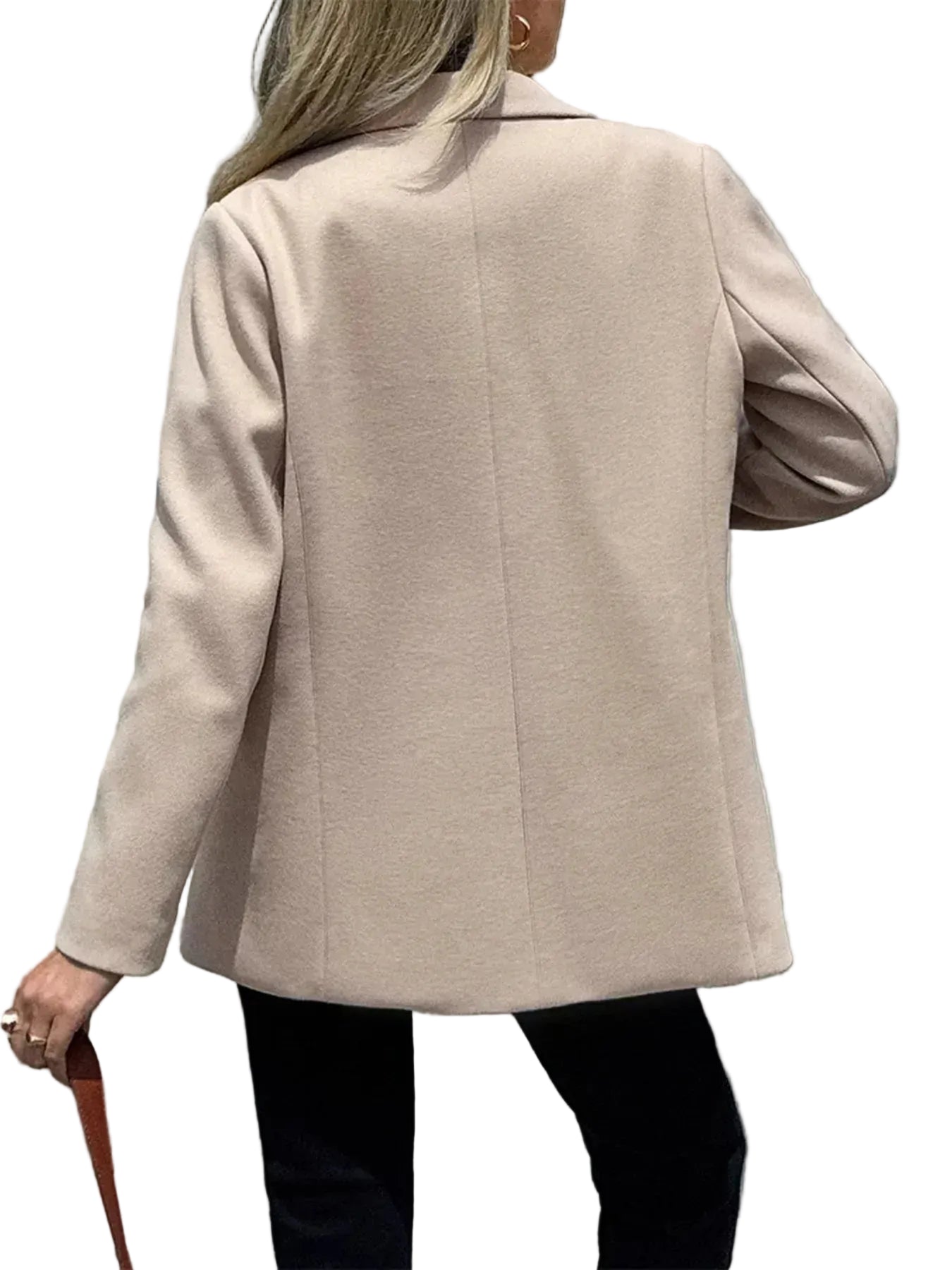 The Tailored Button-Front Lapel Blazer - Khaki / S
