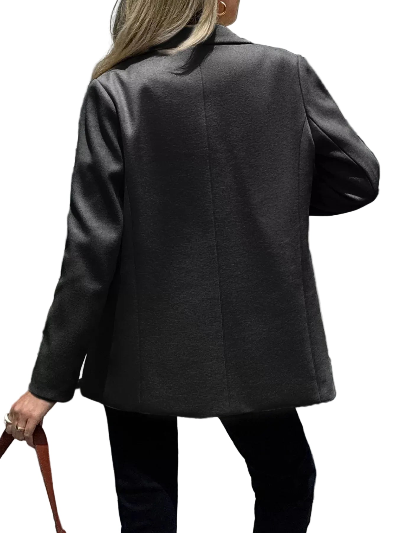 The Tailored Button-Front Lapel Blazer - Khaki / S