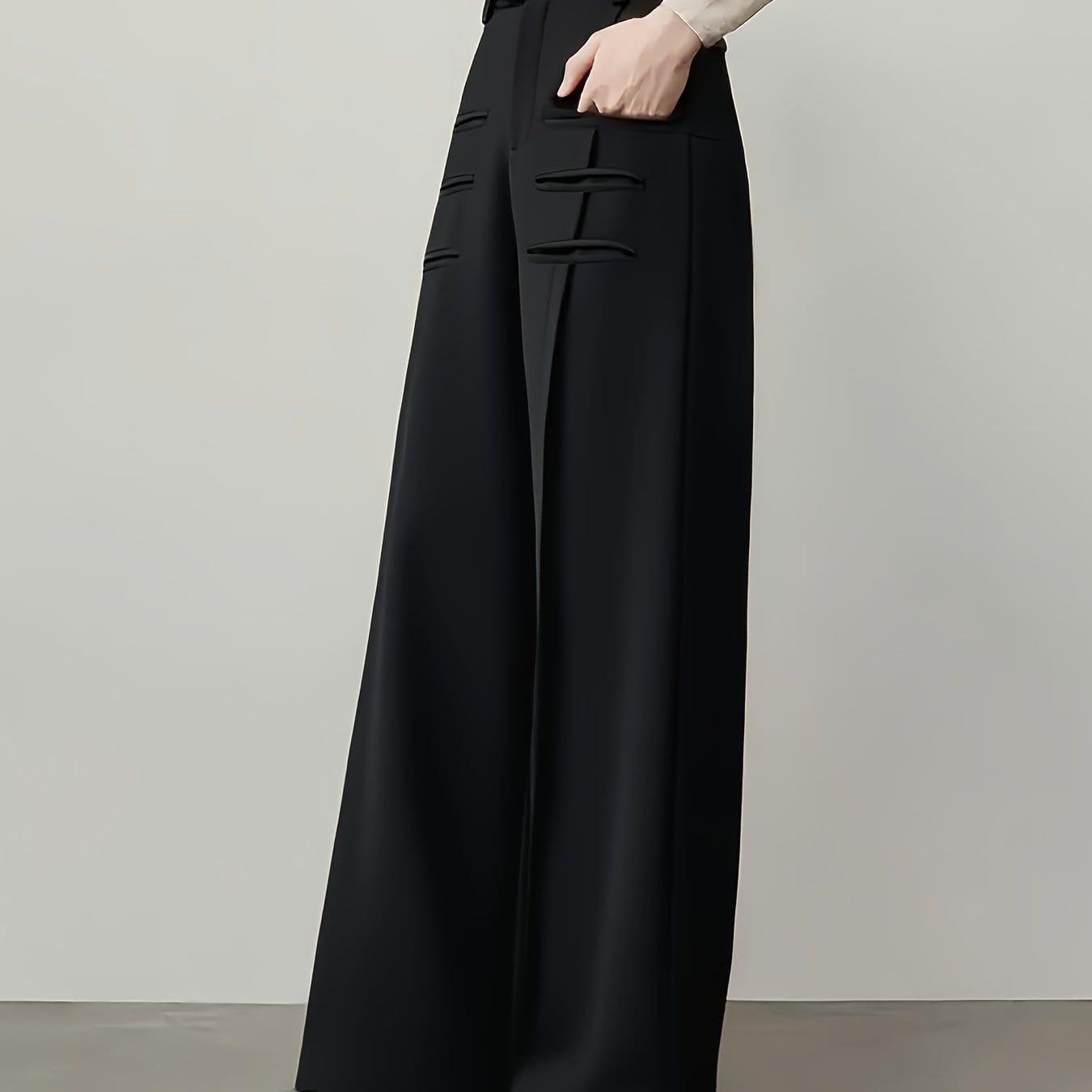 The Tailored Palazzo Pants Black / S The Nichole Collection