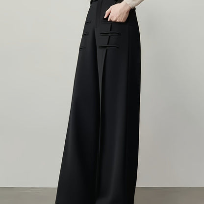 The Tailored Palazzo Pants Black / S The Nichole Collection