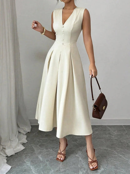 The Vibe Midi Dress Ivory / S The Nichole Collection