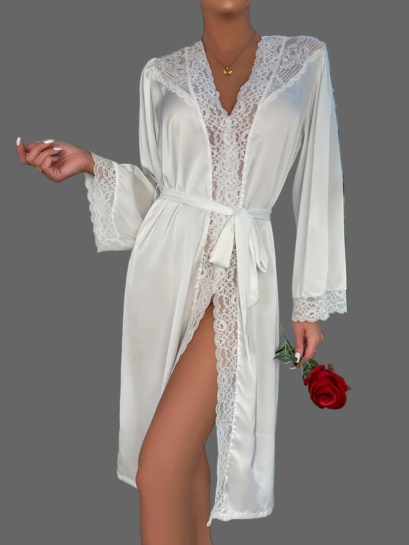The White Lace Morning Robe White / S Robe The Nichole Collection - Official Site