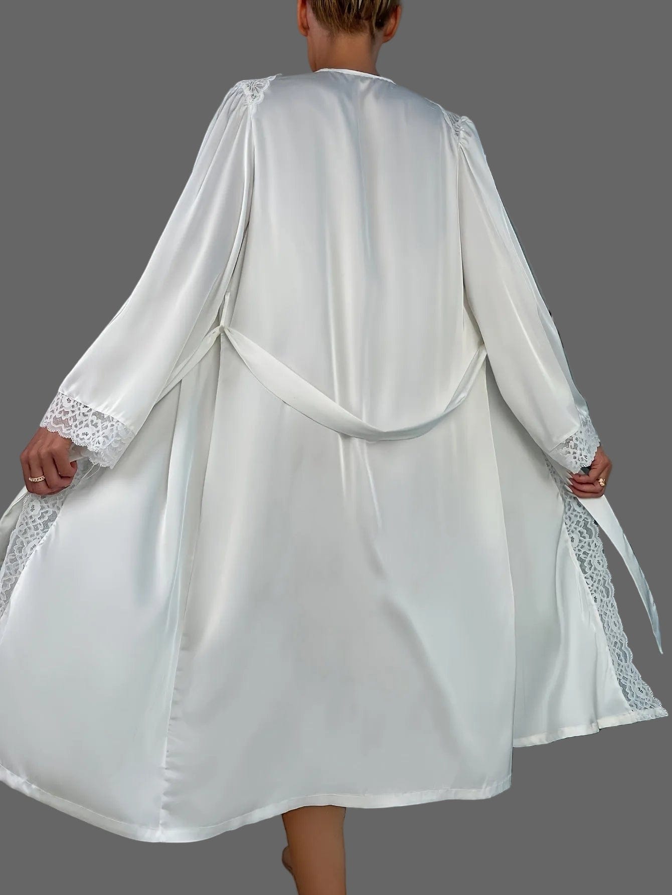 The White Lace Morning Robe Robe The Nichole Collection - Official Site