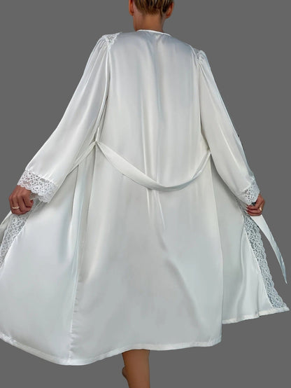 The White Lace Morning Robe Robe The Nichole Collection - Official Site