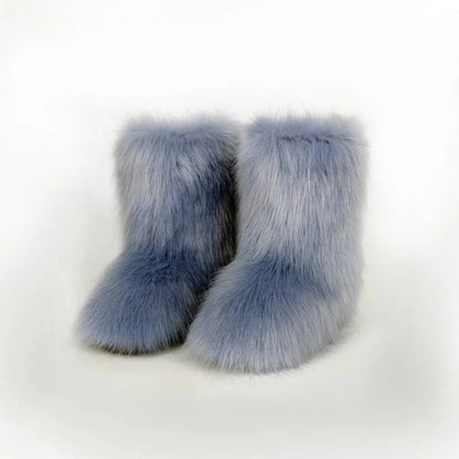 Thermal Fuzzy Platform Boots Dusty Blue / 36(US5) The Nichole Collection