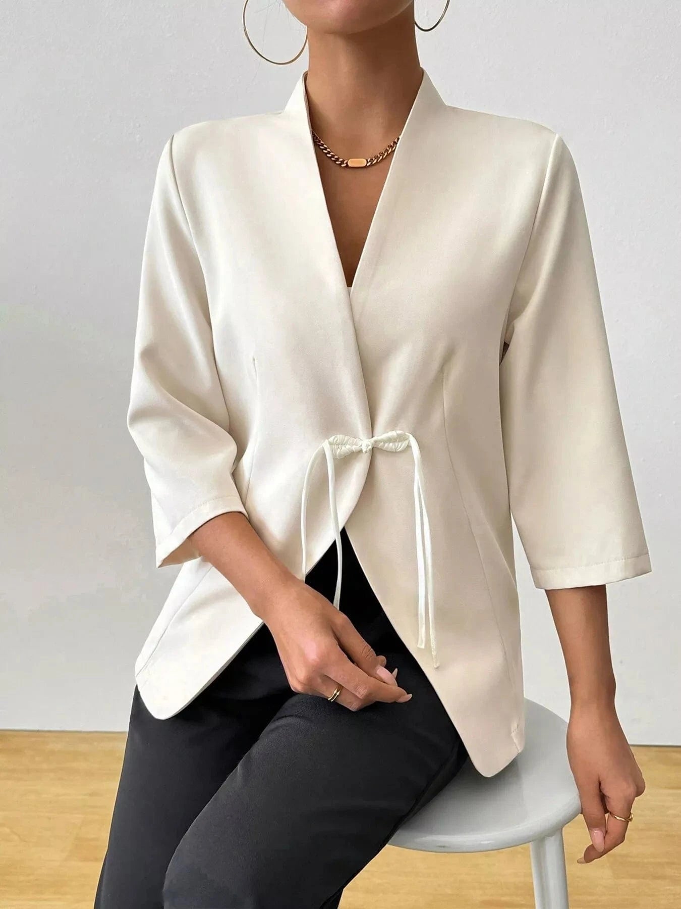 Three-Quarter Sleeves Blazer The Nichole Collection