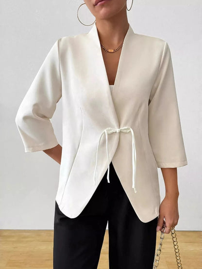 Three-Quarter Sleeves Blazer Milky White / S The Nichole Collection