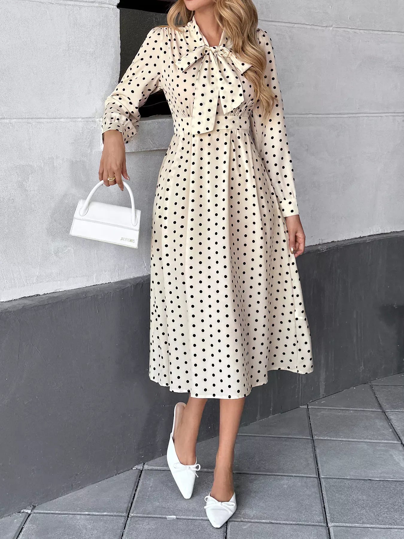 Tie Front Polka Dot Dress The Nichole Collection