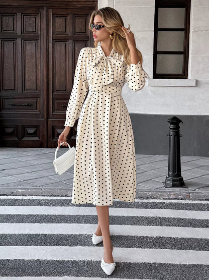 Tie Front Polka Dot Dress The Nichole Collection