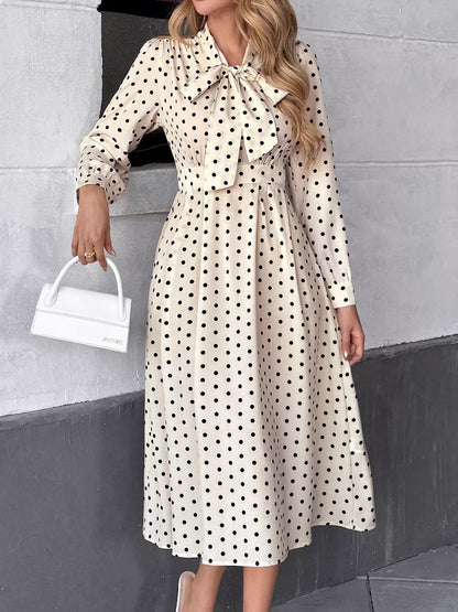 Tie Front Polka Dot Dress The Nichole Collection