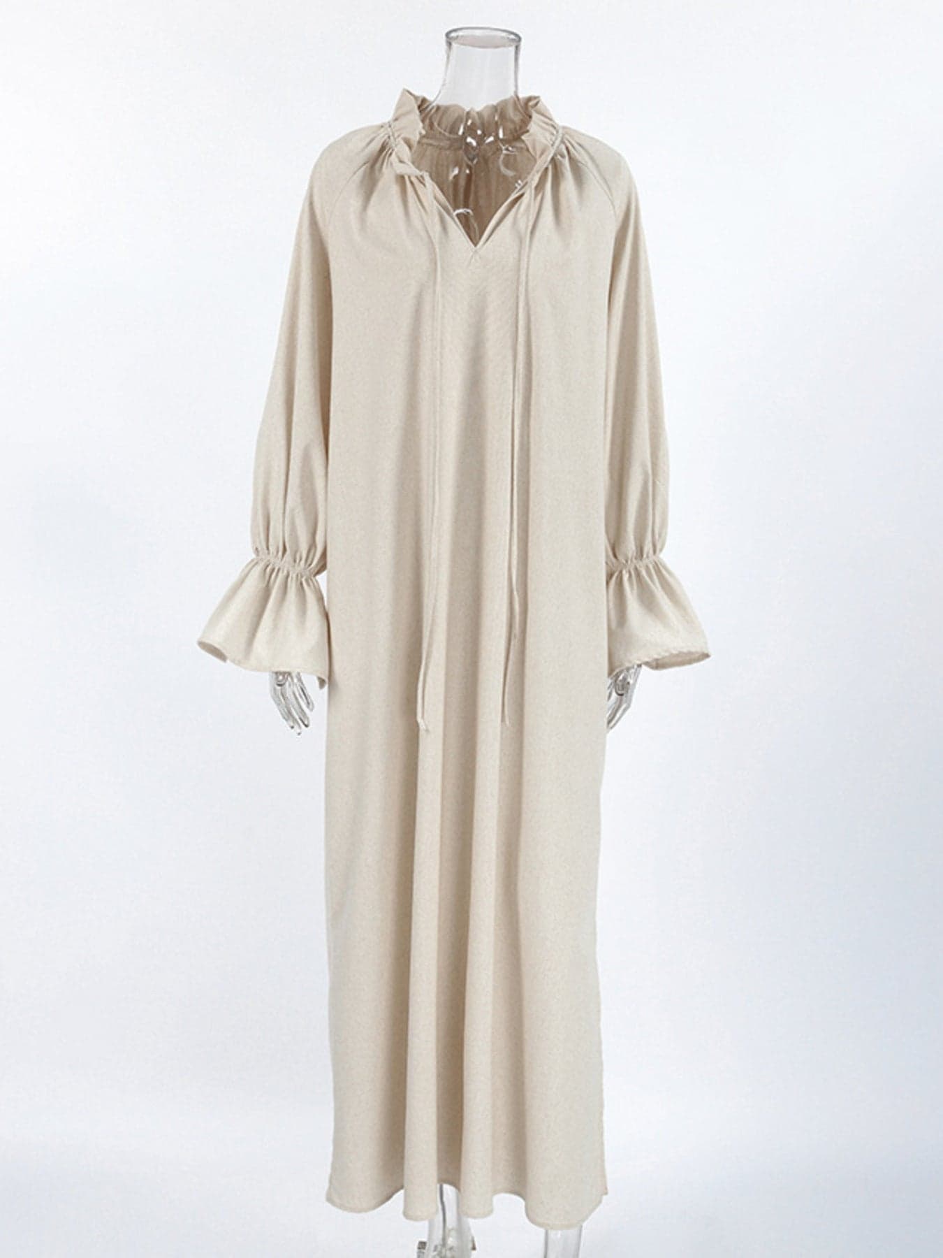 Tie Neck Flounce Sleeve Maxi Dress THE NICHOLE COLLECTION - Official Site