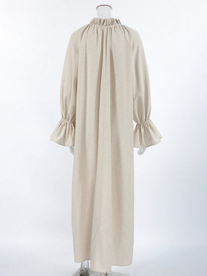 Tie Neck Flounce Sleeve Maxi Dress THE NICHOLE COLLECTION - Official Site