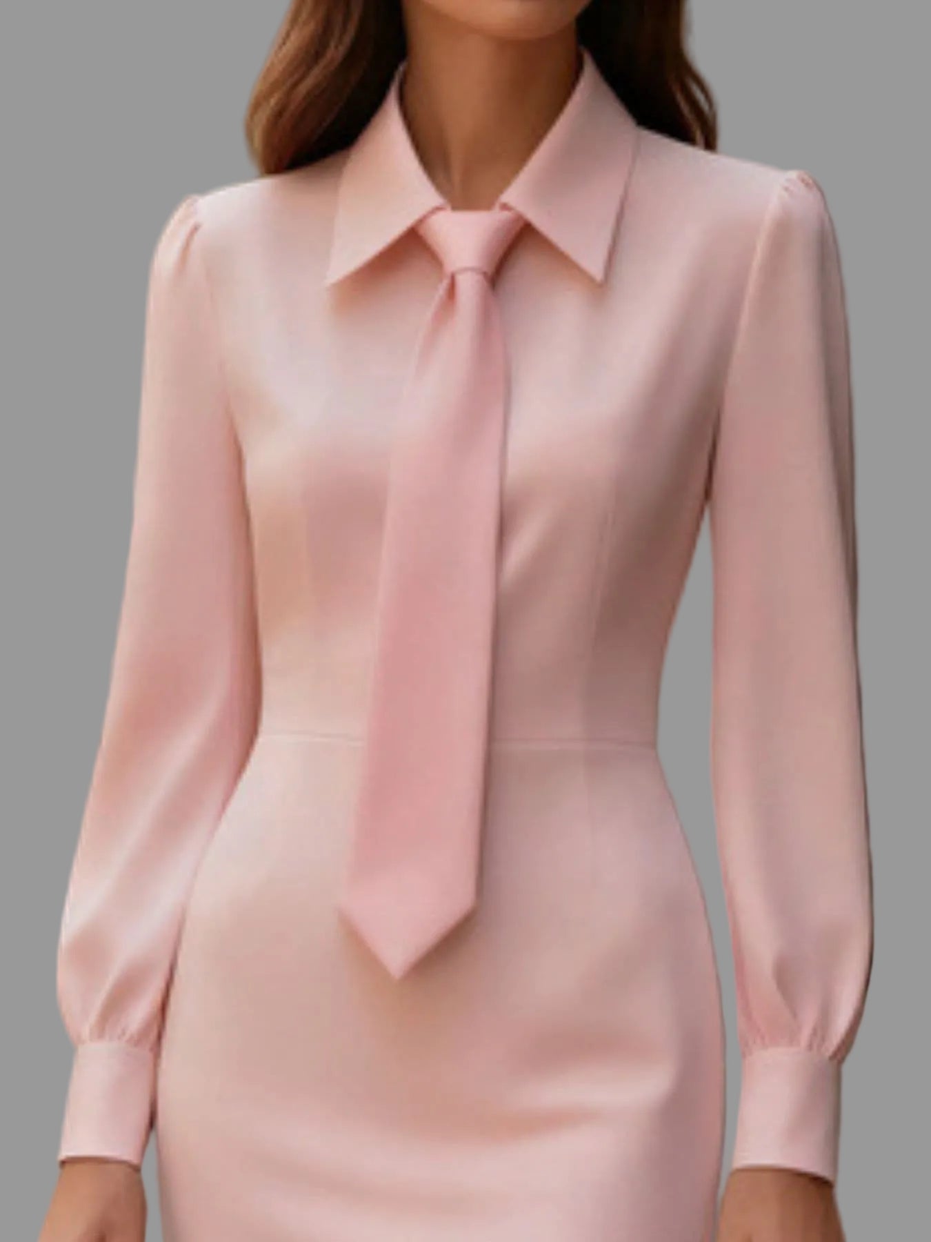 Tie-Neck Long Sleeve Dress THE NICHOLE COLLECTION - Official Site