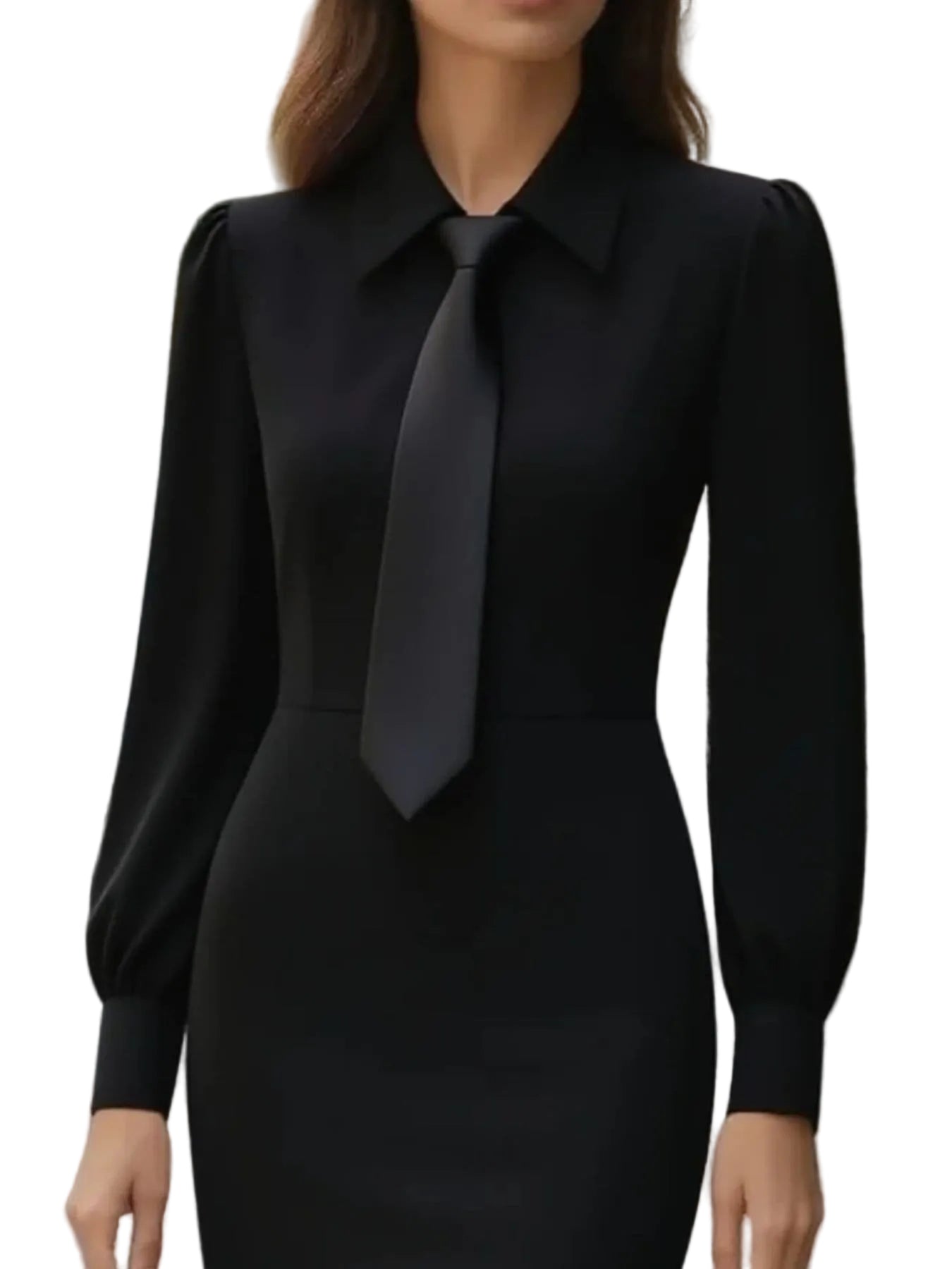 Tie-Neck Long Sleeve Dress THE NICHOLE COLLECTION - Official Site