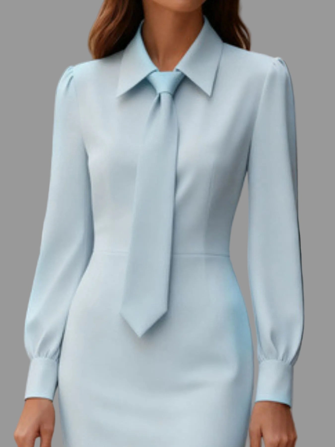 Tie-Neck Long Sleeve Dress THE NICHOLE COLLECTION - Official Site