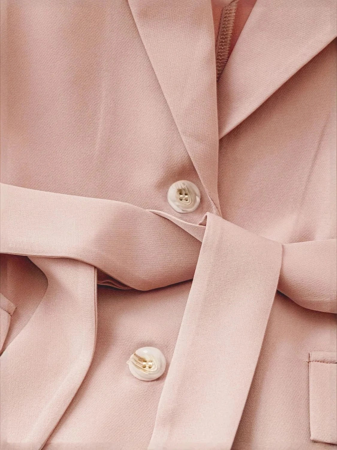 Tie Waist Lapel Collar Sleeveless Blazer The Nichole Collection