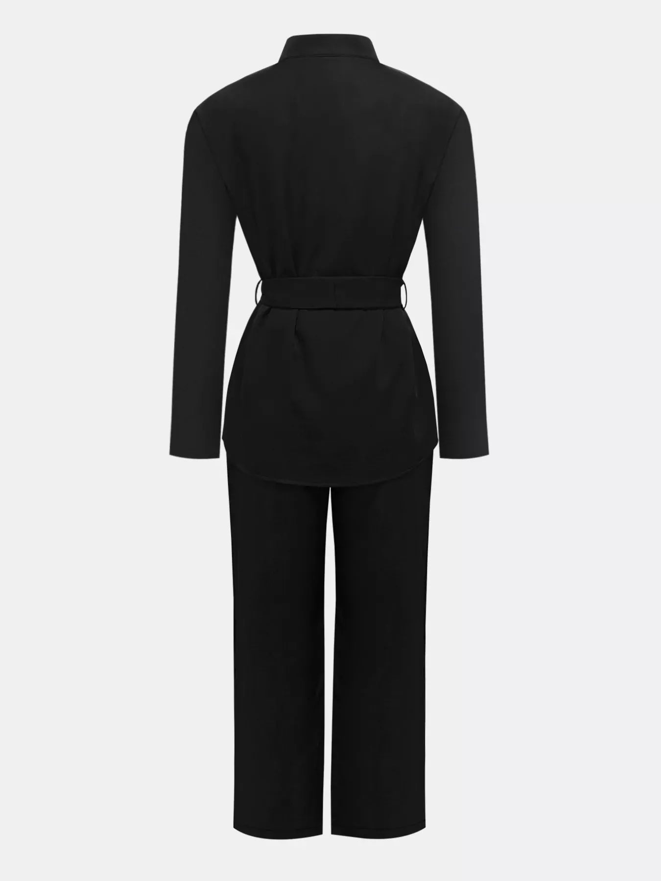 Tie-Waist Long Sleeve Top and Pants Set Women's Sets The Nichole Collection