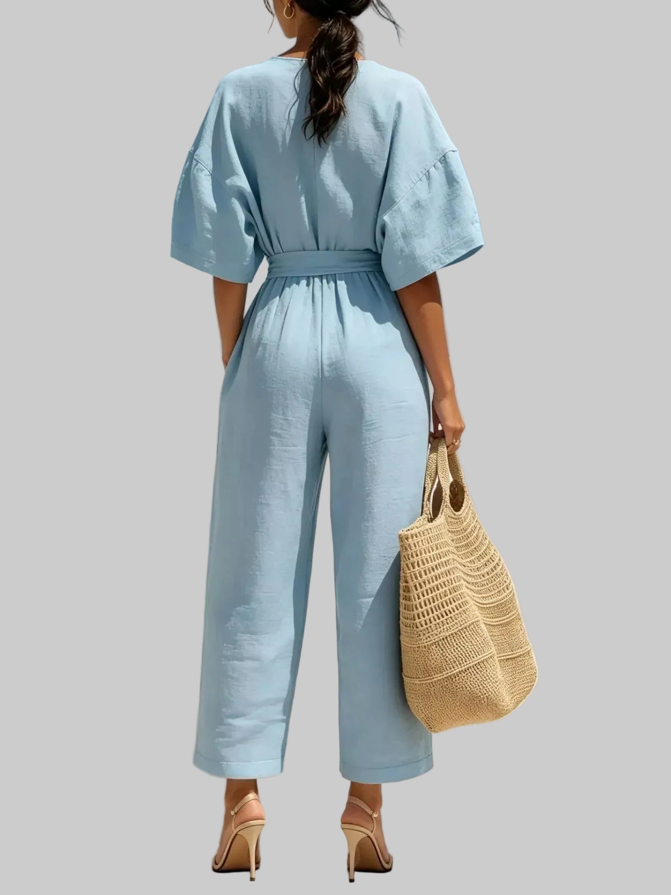 Tie-Waist Wide-Leg Jumpsuit The Nichole Collection