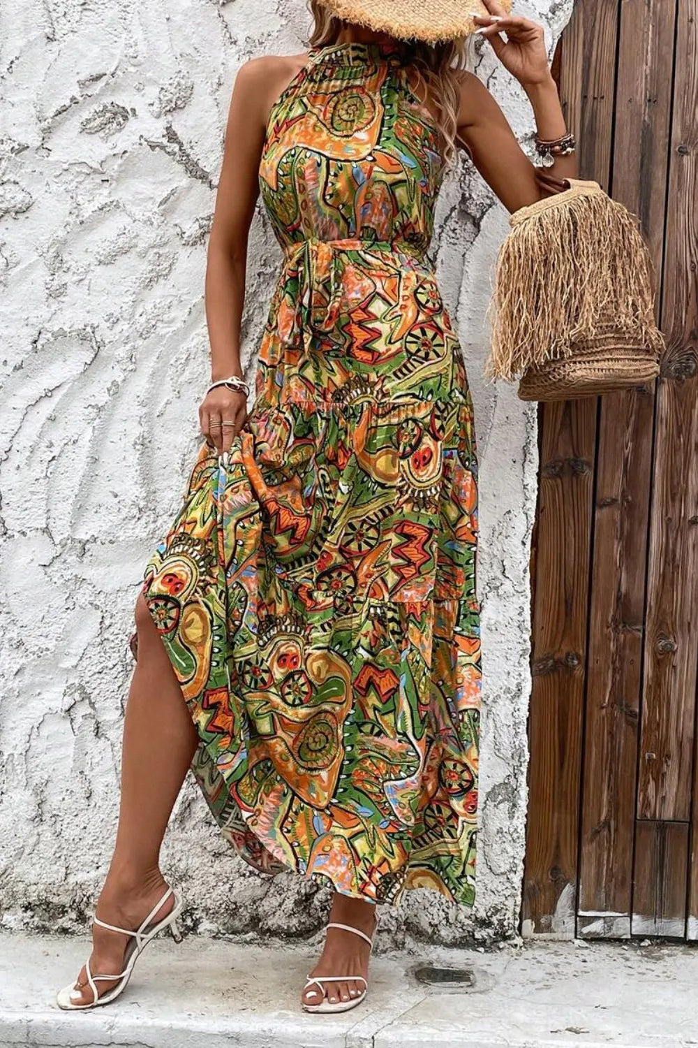 Tied Floral Sleeveless Dress Maxi Dresses The Nichole Collection - Official Site