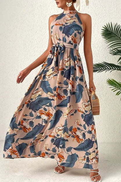 Tied Floral Sleeveless Dress Maxi Dresses The Nichole Collection - Official Site