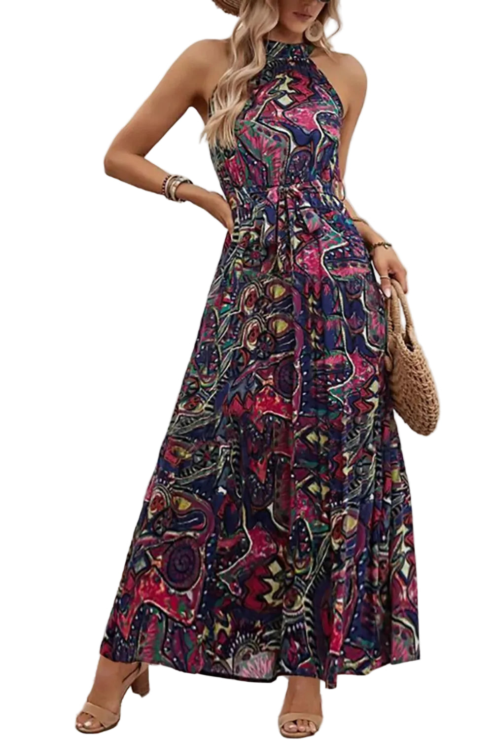 Tied Floral Sleeveless Dress Maxi Dresses The Nichole Collection - Official Site