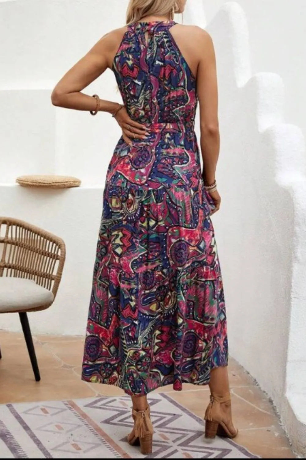 Tied Floral Sleeveless Dress Maxi Dresses The Nichole Collection - Official Site