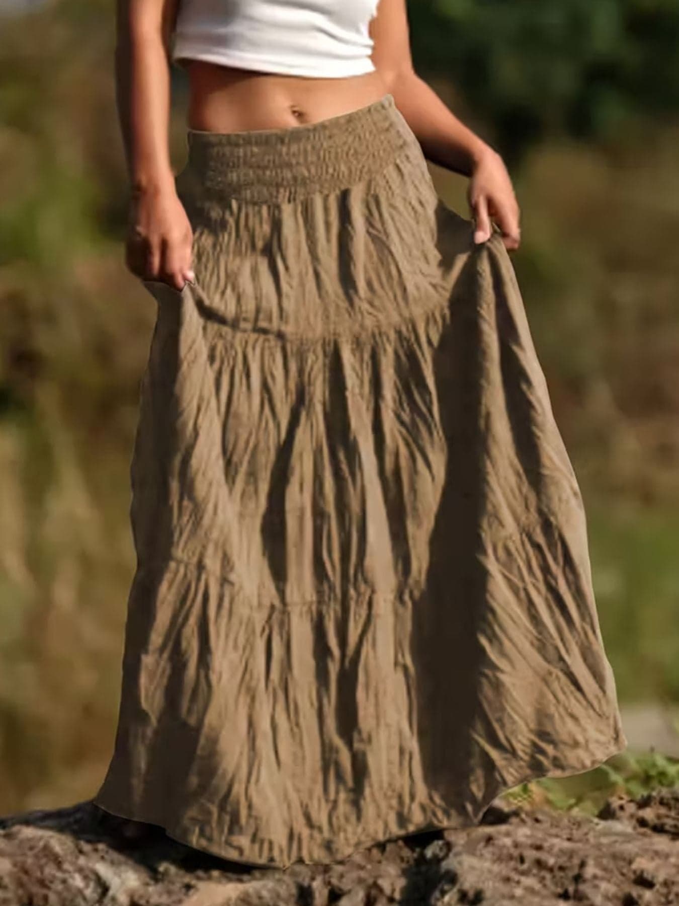 Tiered Maxi Skirt Skirts The Nichole Collection