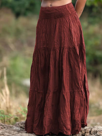 Tiered Maxi Skirt Red / S Skirts The Nichole Collection