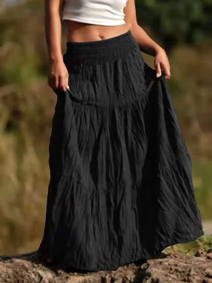 Tiered Maxi Skirt Black / S Skirts The Nichole Collection