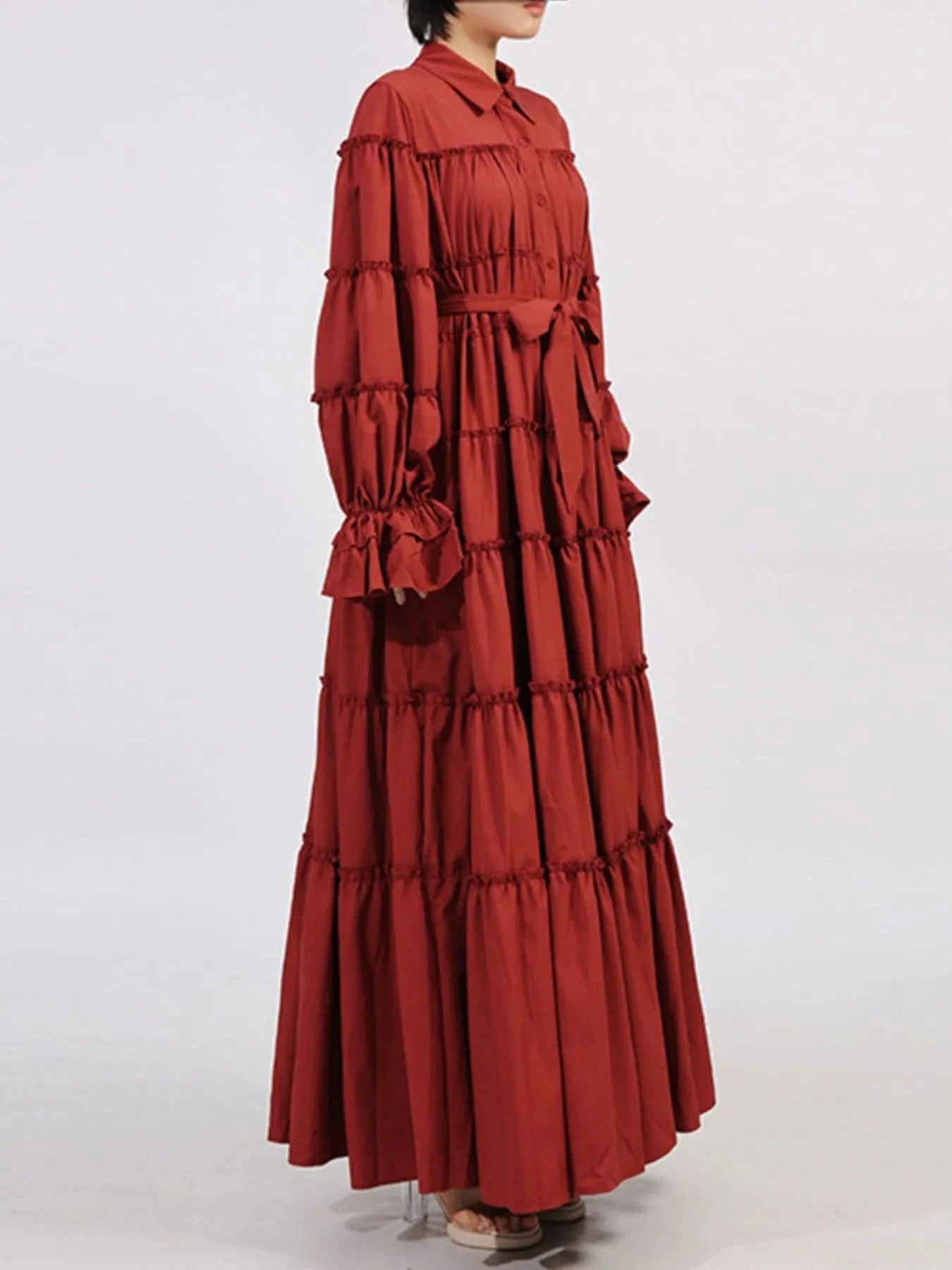 Tiered Tie Waist Maxi Dress Dresses The Nichole Collection