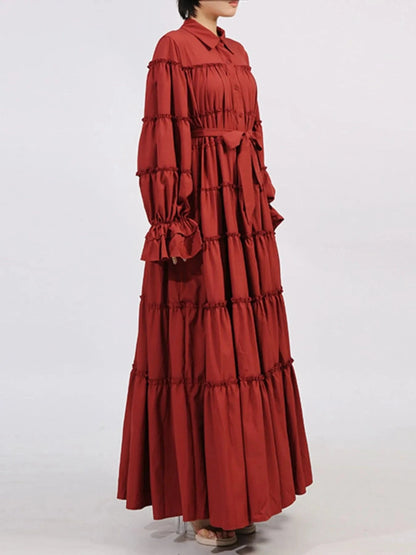 Tiered Tie Waist Maxi Dress Dresses The Nichole Collection