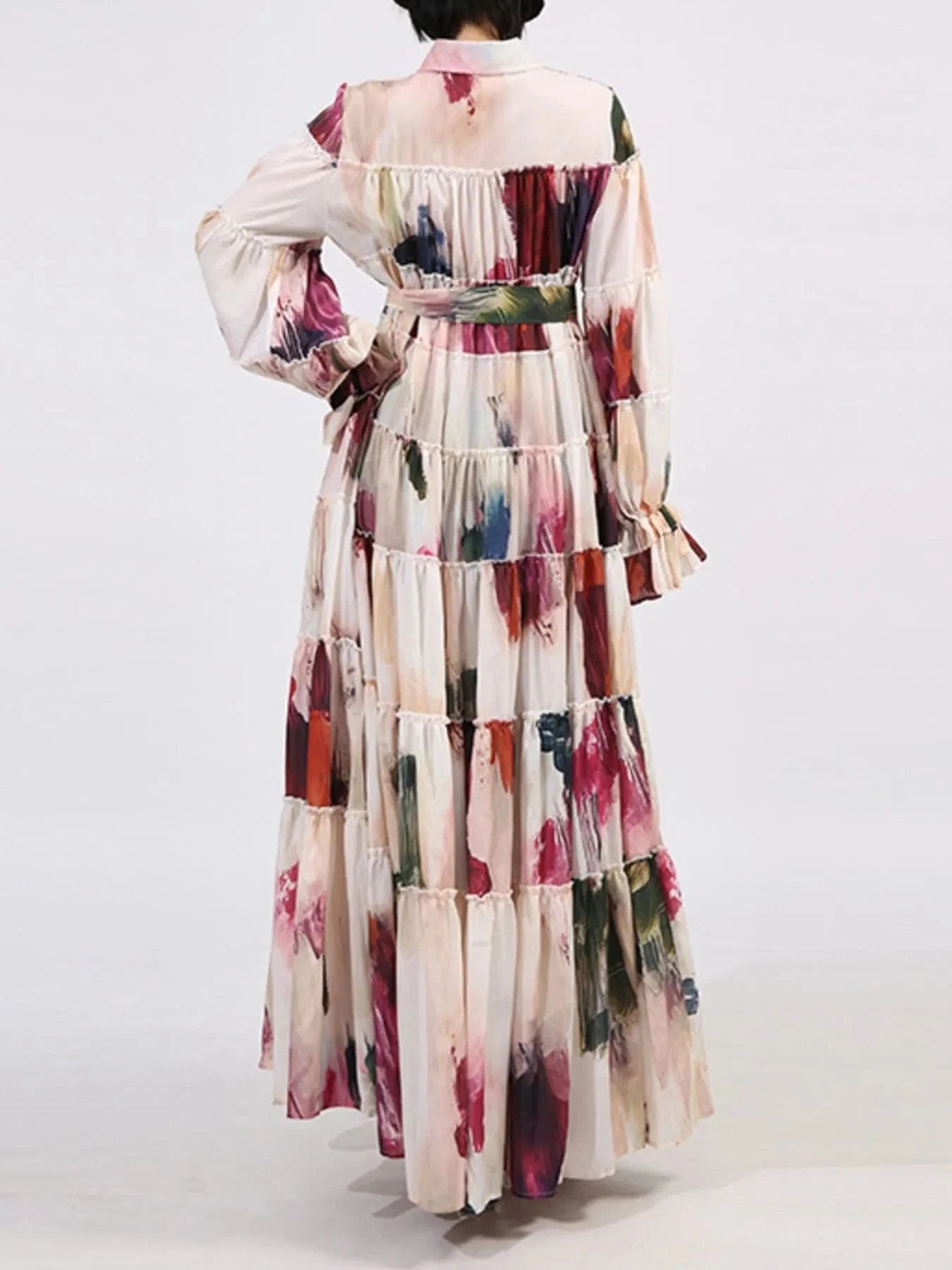 Tiered Tie Waist Maxi Dress Dresses The Nichole Collection